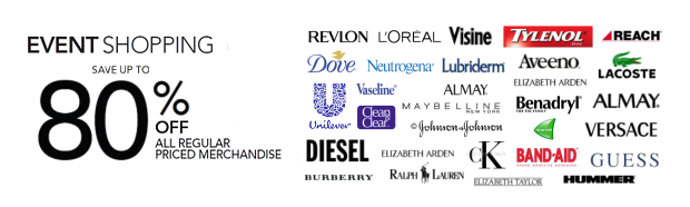 Event Shopping Save up to 80%